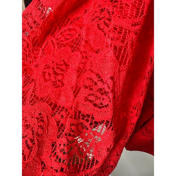 NWT Caroline Constas Red Marguerite Lace Overlay Open Back Mini Dress Size XS - Picture 8 of 15